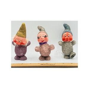 Vintage Disney 3 Rare Putz Glitter Snow White 7 Dwarfs Christmas Candy Container